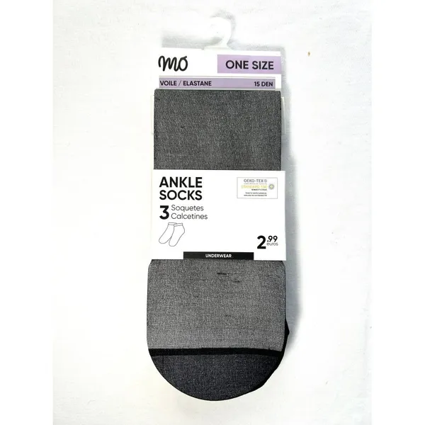 Pack 3 calcetines 15D negros talla única