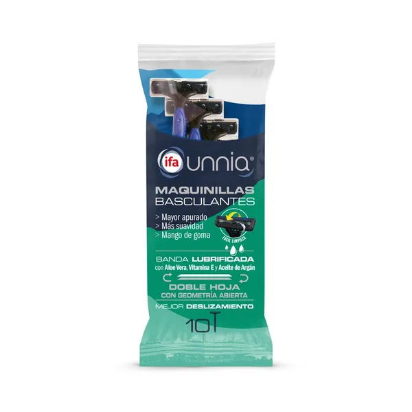 Maquinilla desechable basculante IFA UNNIA 2 hojas 10 unidades