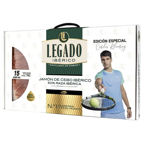 Jamón cebo ibérico 50% raza ibérica LEGADO IBERICO estuche 15 x 50 g