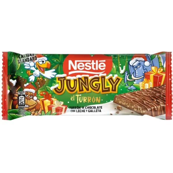 Turrón chocolate galleta NESTLE Jungly 232 g