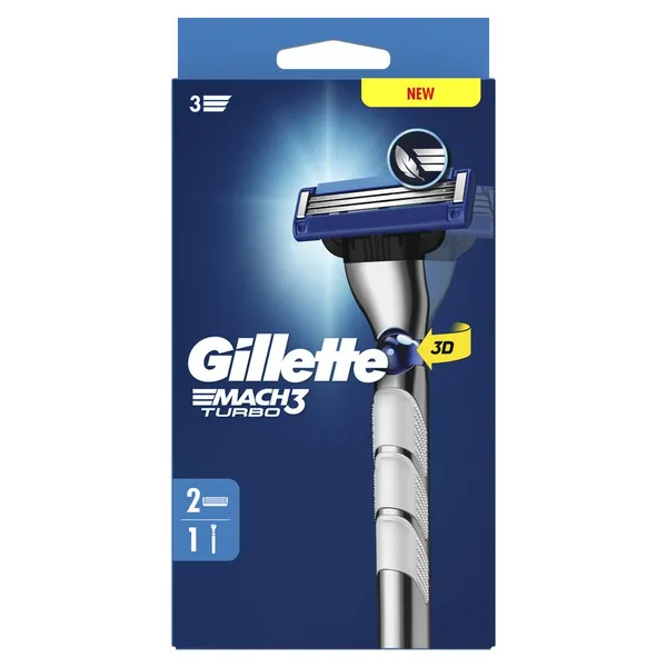 Máquina afeitar GILLETTE Mach3 turbo +2 recambios