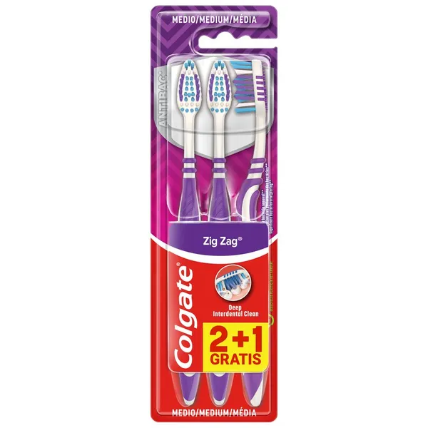 Cepillo COLGATE zig zag medio 2+1 gratis