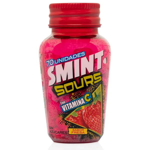 Caramelos SMINT sours fresa bote 70 unidades 49 G