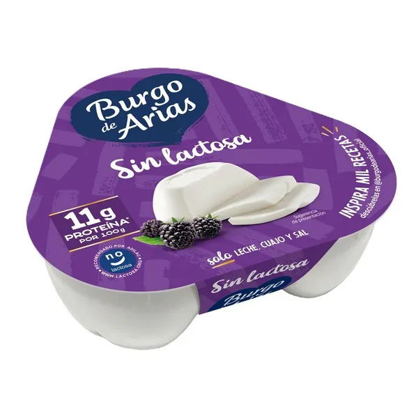 Queso BURGO DE ARIAS mini sin lactosa pack 3x72 g