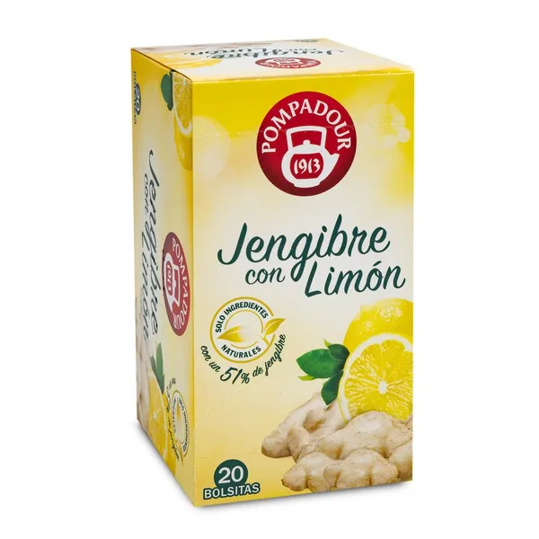Infusión POMPADOUR jengibre con limón estuche 20 unidades