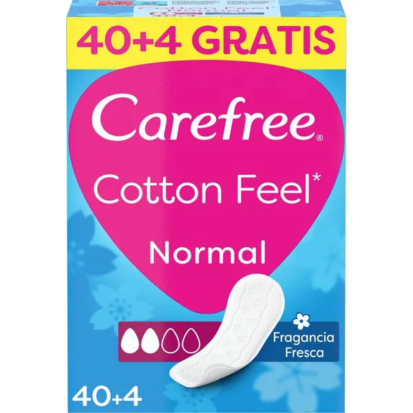 Protege slip CAREFREE fragancia fresca 40 unidades + 4 unidades gratis