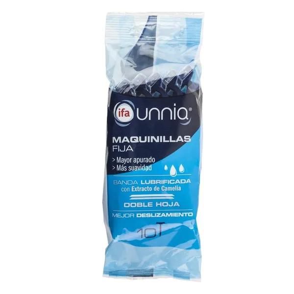 Maquinillas desechables lubricantes 2 hojas IFA UNNIA 10 unidades