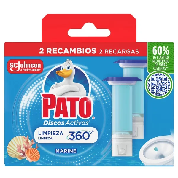 L/INODORO PATO DISCOS ACTIV.MARINE REC.2UDS