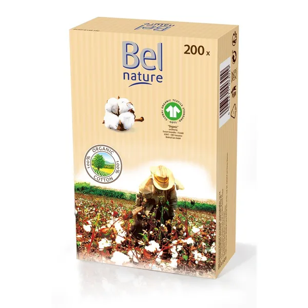Bastoncillos 100% algodón BEL NATURE 200 unidades