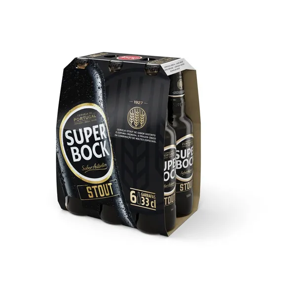 Cerveza portuguesa SUPERBOCK Stout botellín pack 6x33 cl