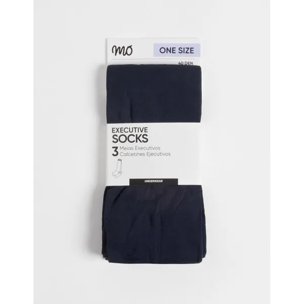 Pack 3 calcetines ejecutivos marino talla única