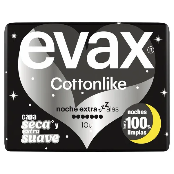 Compresas EVAX COTTONLIKE noche extra 10 unidades
