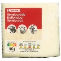 Queso semicurado mezcla EROSKI, cuña 400 g