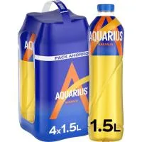 Bebida isotónica de naranja AQUARIUS, pack 4x1,5 litros