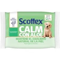 Papel higiénico húmedo de aloe vera SCOTTEX, paquete 66 uds