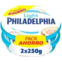 Queso light PHILADELPHIA, pack 2x250 g