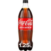 Refresco de cola COCA COLA Zero, botella 1,25 litros