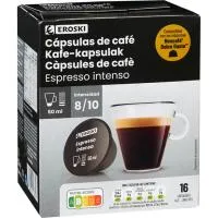 Café expresso intenso compatible Dolce Gusto EROSKI, caja 16 uds
