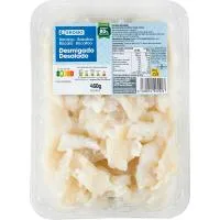 Bacalao desalado desmigado EROSKI, bandeja 450 g