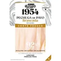 Pechuga de pavo braseada 1954 corte fresco ELPOZO, bandeja 120 g
