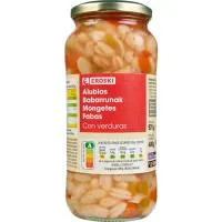 Alubias con verduras EROSKI, frasco 400 g