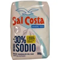 Sal fina -30% sodio SAL COSTA, paquete 900 g
