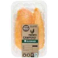 Pechuga fileteada de pollo campero EROSKI NATUR, bandeja aprox. 550 g