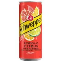 Refresco cítrico con gas SCHWEPPES ZERO, lata 33 cl
