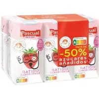 Batido sabor a fresa PASCUAL, pack 6x200 ml