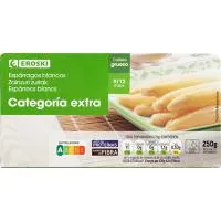 Espárrago blanco grueso 9/12 piezas EROSKI, lata 250 g