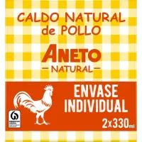 Caldo de pollo ANETO, pack 2x330 ml