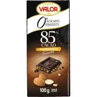 Chocolate 85% s/a almendra troceada VALOR, tableta 100 g