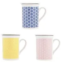 Taza Mug infusiones con tapa y filtro, loza, colores ¿Cuál te llegará?, 33 cl