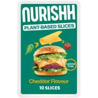 Lonchas veganas sabor cheddar NURISHH, 8 lonchas, bandeja 160 g