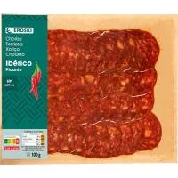 Chorizo ibérico picante extra EROSKI, sobre 100 g