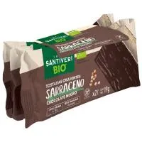 Tostadas de trigo sarraceno, choco negro SANTIVERI, paquete 57 g