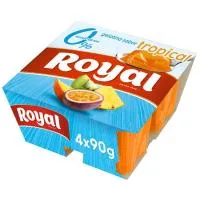 Gelatina sabor tropical 0% ROYAL, pack 4x90 g