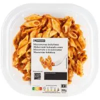 Macarrones a la boloñesa EROSKI, bandeja 280 g