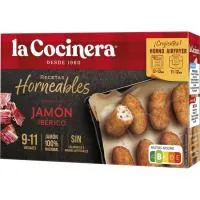 Croquetas horneables jamón iberico LA COCINERA, bolsa 340 g