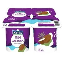 Yogur sin lactosa sabor coco KAIKU SIN LACTOSA, pack 4x125 g
