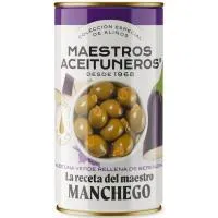 Aceituna verde rellena de berenjena M.ACEITUNEROS, lata 150 g