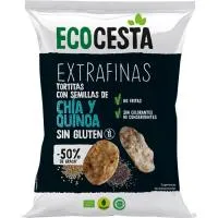 Tortitas de arroz integral, chía y quinoa ECOCESTA, bolsa 60 g