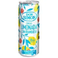 Limonada con gas sabor frambuesa DON SIMÓN, lata 33 cl