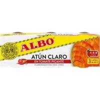 Atún claro en tomate picante ALBO, pack 3x70 g