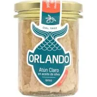 Lomos de atún claro en aceite de oliva ORLANDO, frasco 130 g