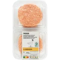 Hamburguesa de pollo EROSKI, bandeja 540 g