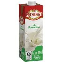 Leche desnatada PRESIDENT, brik 1 litro