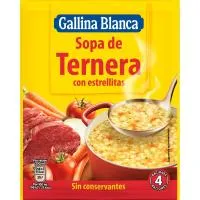Sopa de ternera con estrellitas GALLINA BLANCA, sobre 74 g