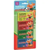 Plastilina en bloques 50gr parchis ALPINO, blister 4uds