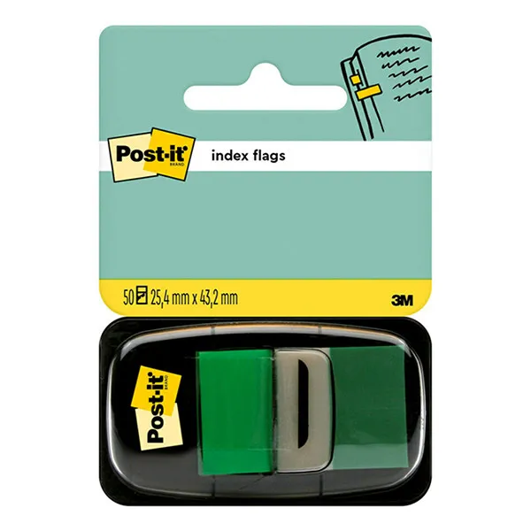 3M Post-it index estándar verde 25,4 x 43,2 mm (50 pestañas)